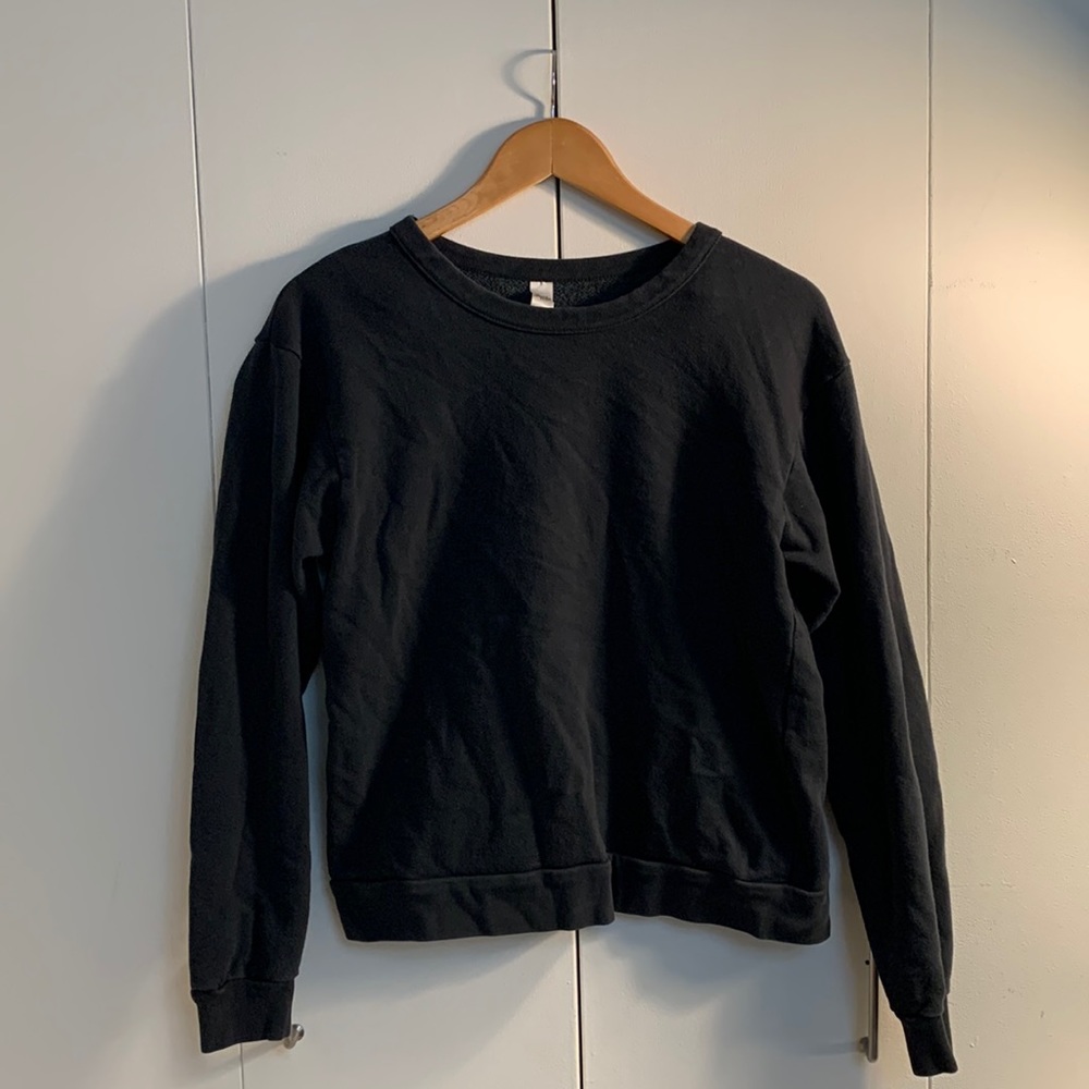 American Apparel Small French Terry Drop Shoulder Sweater Dark Grey